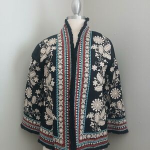 Lovestitch Black and Cream Blazer with Structured Silhouette